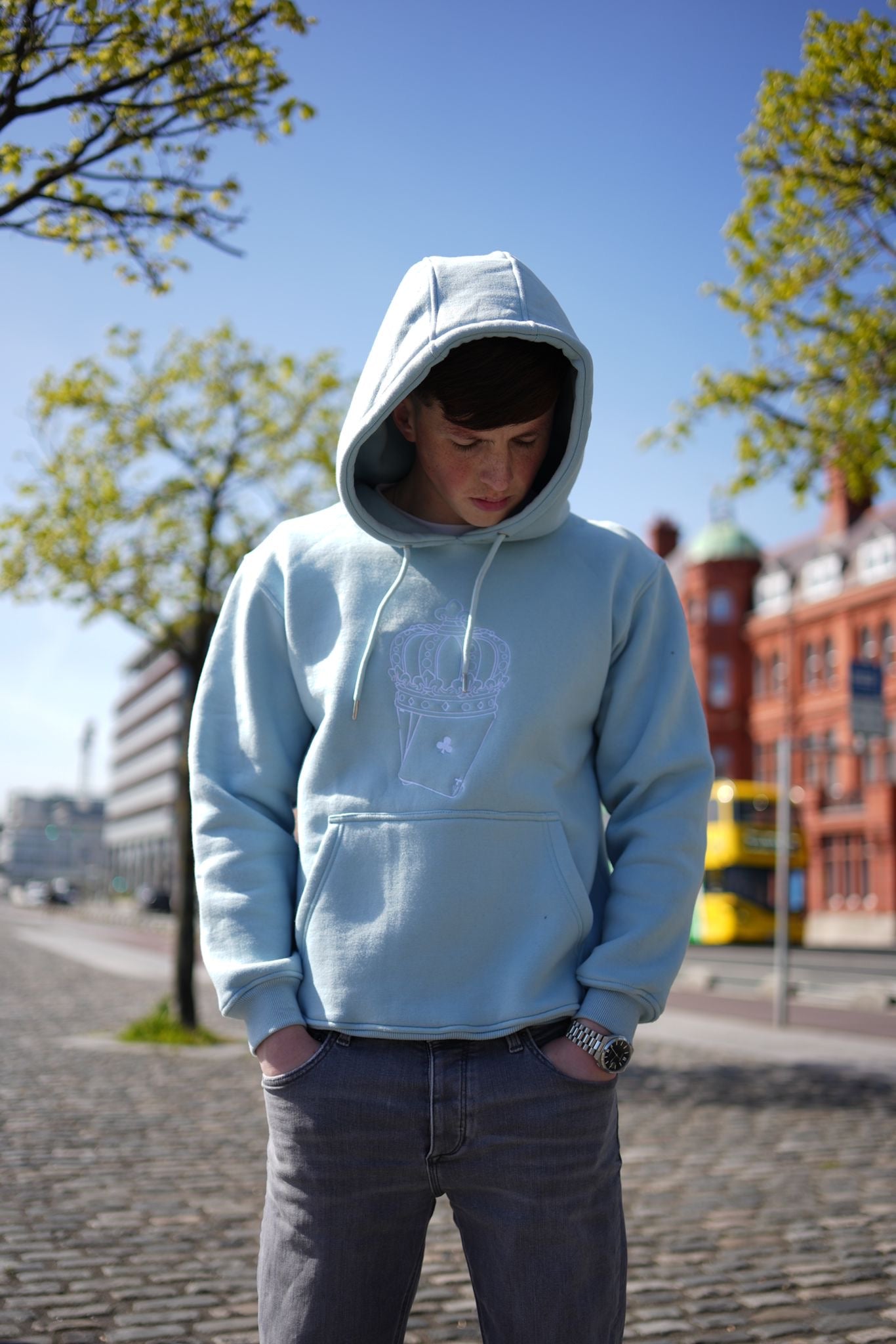 ACE BABY BLUE EMBROIDERED HOODIE