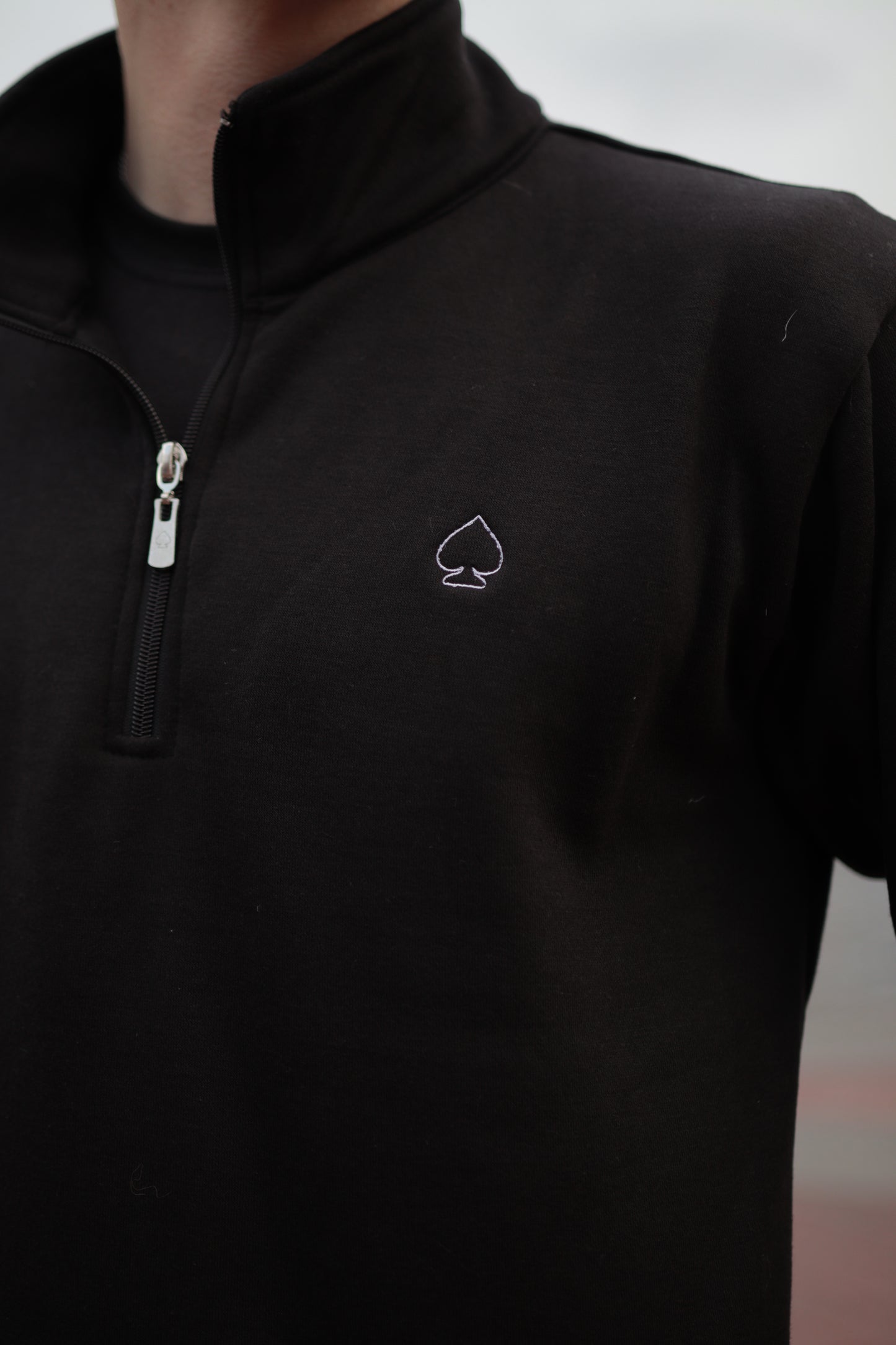 ACE BLACK QUARTER ZIP TOP