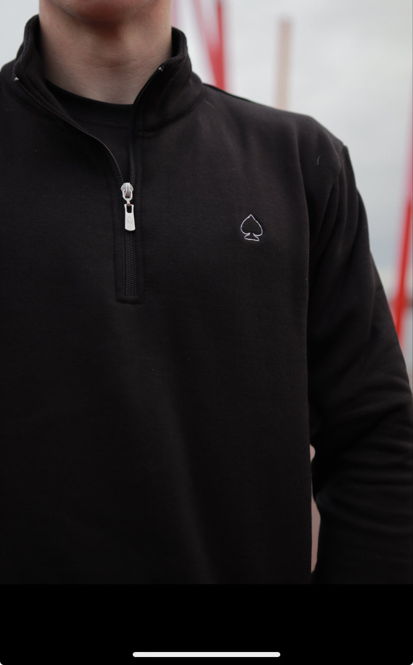 ACE BLACK QUARTER ZIP TOP