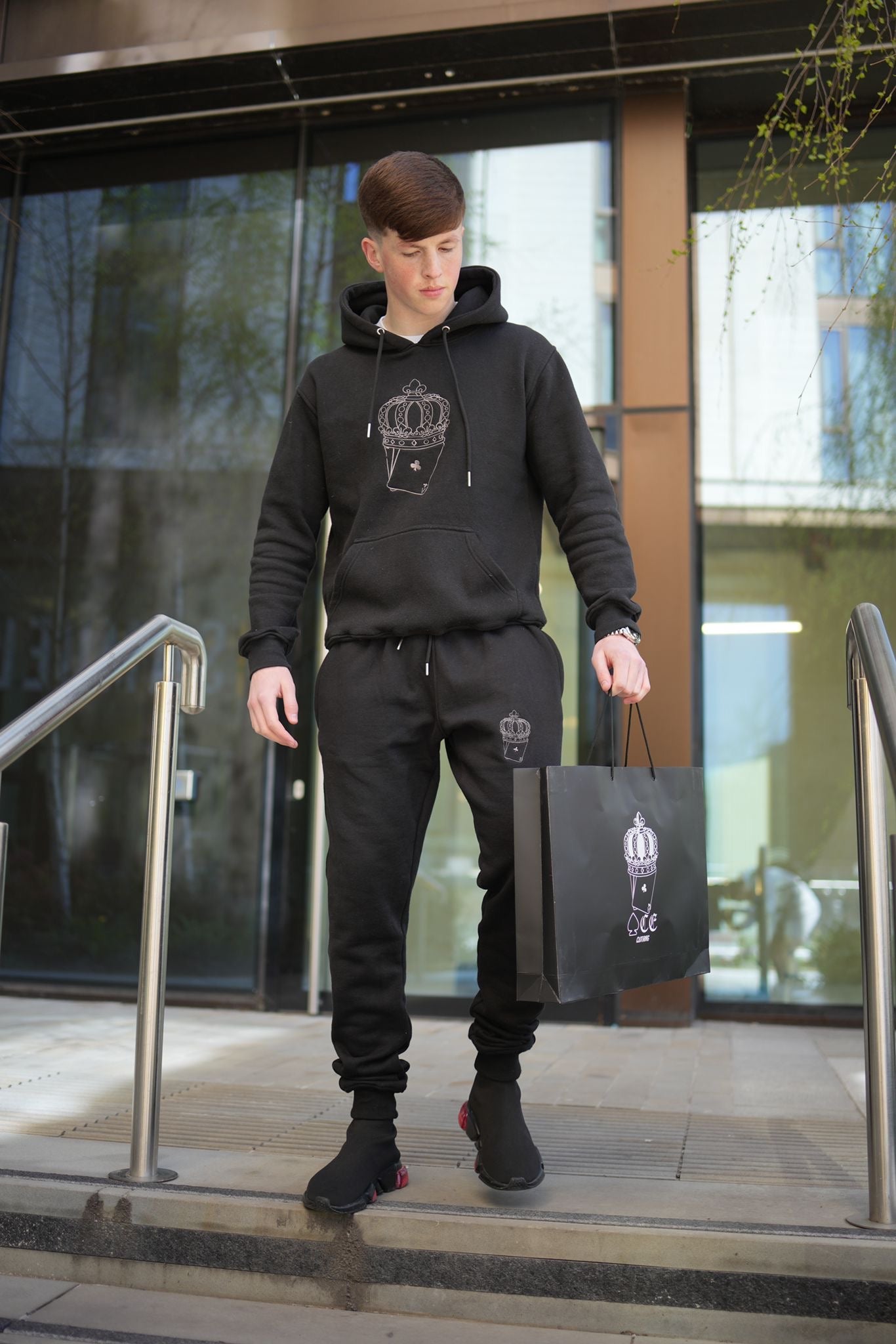 ACE BLACK EMBROIDED HOODIE