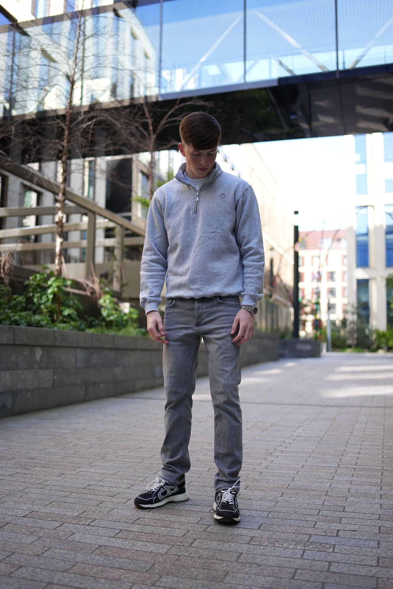 ACE GREY QUARTER ZIP